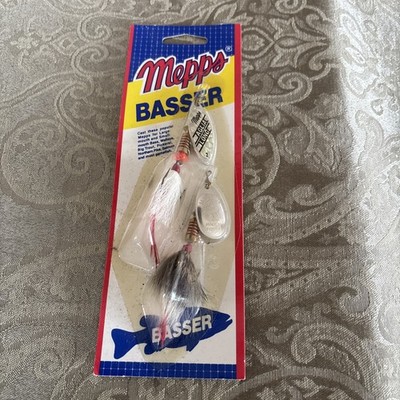 Mepps Spinners Basser Twin Pack #2 Aglia Long White/Red Hair & Aglia #3 Box of 7