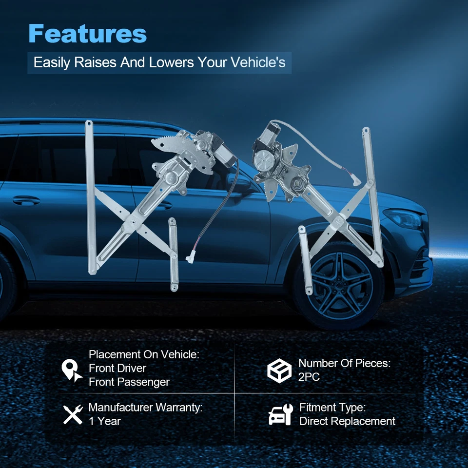 Regulador de ventana delantero derecho derecho con motor para Toyota Tundra 2004-2006 cabina extendida Foto 3 de 4