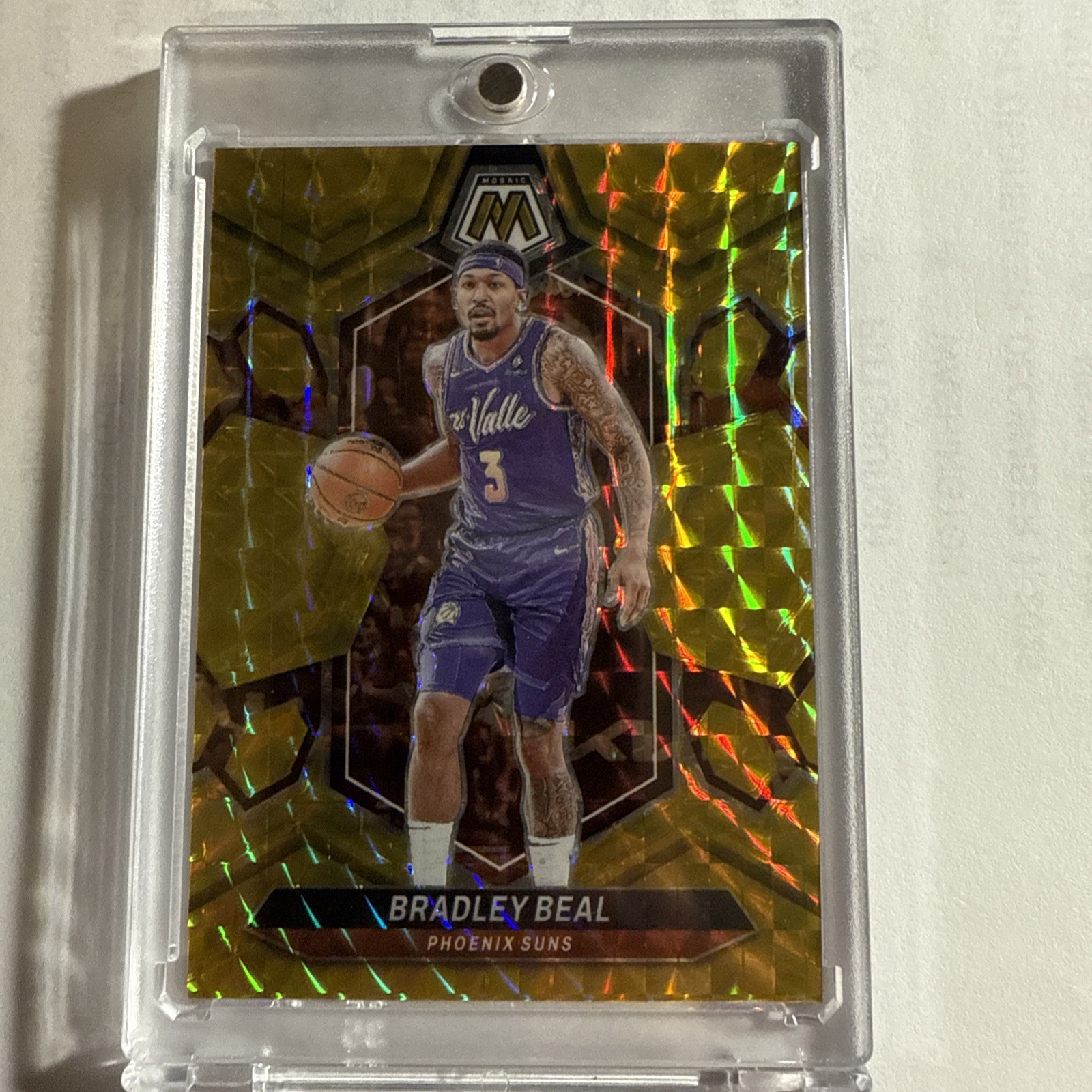 2023-24 Panini Mosaic Gold Mosaic Prizm # /10 Bradley Beal #44 SSP!