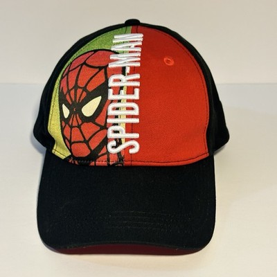 Spider-Man Hat Cap StrapBack Black Red Universal Studios Marvel Unisex PreOwned
