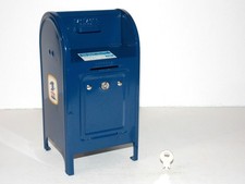 Vintage U.S. Post Office USPS Mail Box Locking Metal Coin & Bill Bank w/ Key EXC