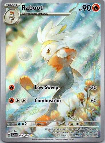 RABOOT 147/142 IR STELLAR CROWN POKEMON HOLO NM