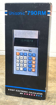 NEW UNISONIC VINTAGE ELECTRONIC CALCULATOR ORIGINAL BOX 790RM NEW NEW