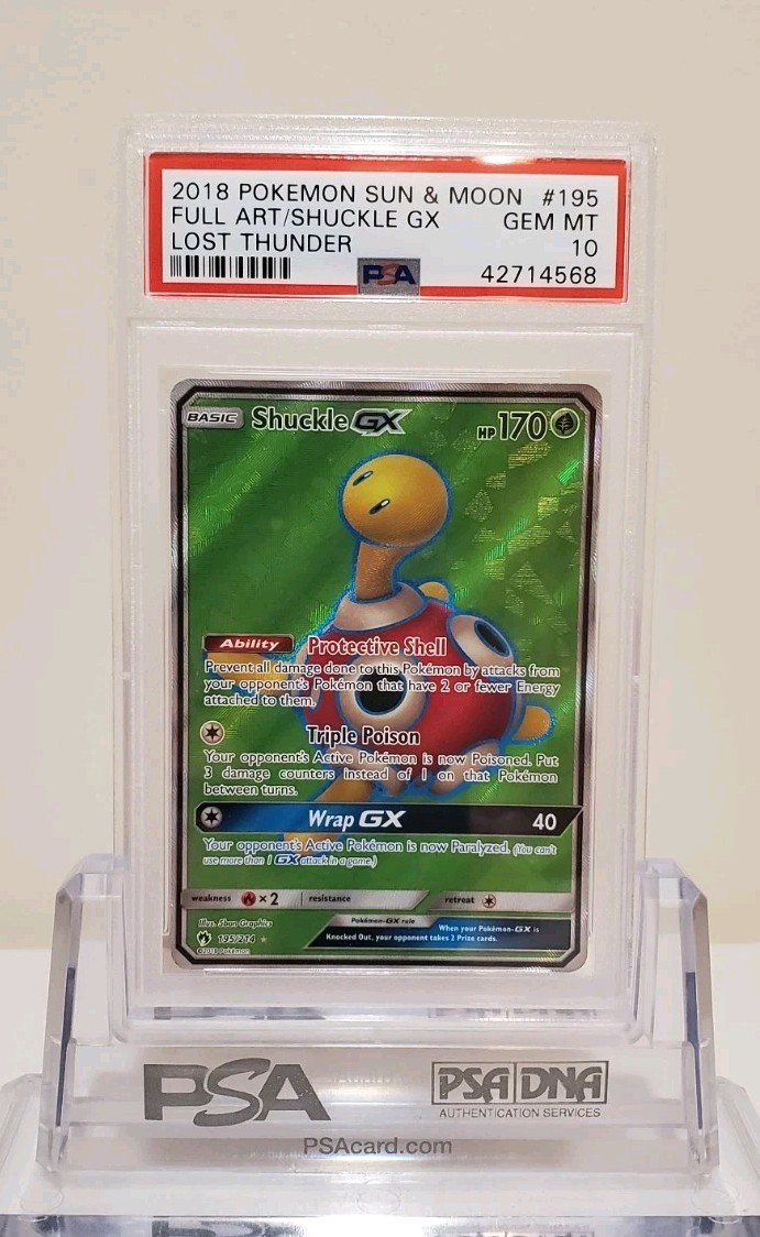 PSA 10 Shuckle GX Full Art 195/214 Lost Thunder Pokemon