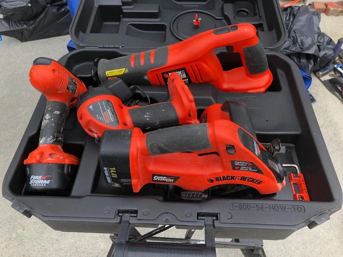 Black & Decker Firestorm 14.4V 4-Tools w/Hard Case,NEW Charger