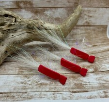 Gurgler Fly, RED/WHITE, size 2/0, 1/0, or 2, 3- pack