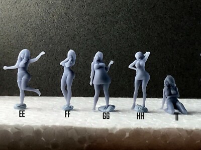 1:64 Scale Miniature People - Resin / unpainted - great for Dioramas #7