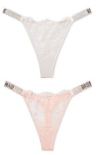 VICTORIA'S SECRET BRIDE / BRIDESMAID SHINE STRAP RHINESTONE THONG PANTY XS S M L