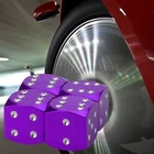 4PCS/Set Universal Wheel Tire Dust Cover Dice Styling Tyre Valve Caps PURPLE CLR
