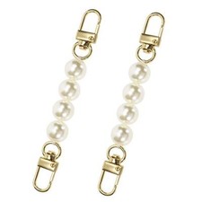 Bag Strap Extender 2Pcs 4.7 Inch Short Faux Pearl Purse Chain Strap 12 cm