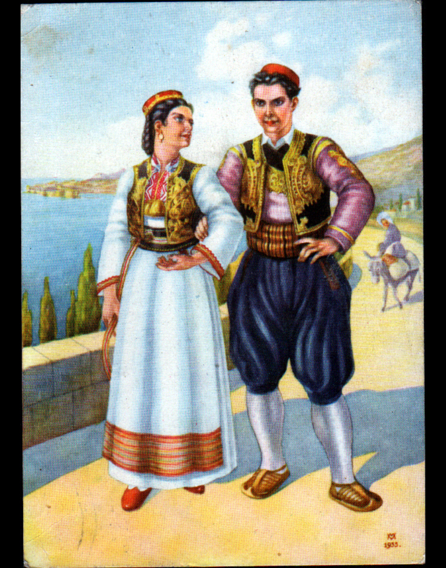 DALMACIJA (CROATIA CROATIE) COUPLE en COSTUME TRADITIONNEL en