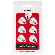 John Lennon Guitar Plectrum Gift Set |  6 Artist Plectrums | 1 Artist Keyring