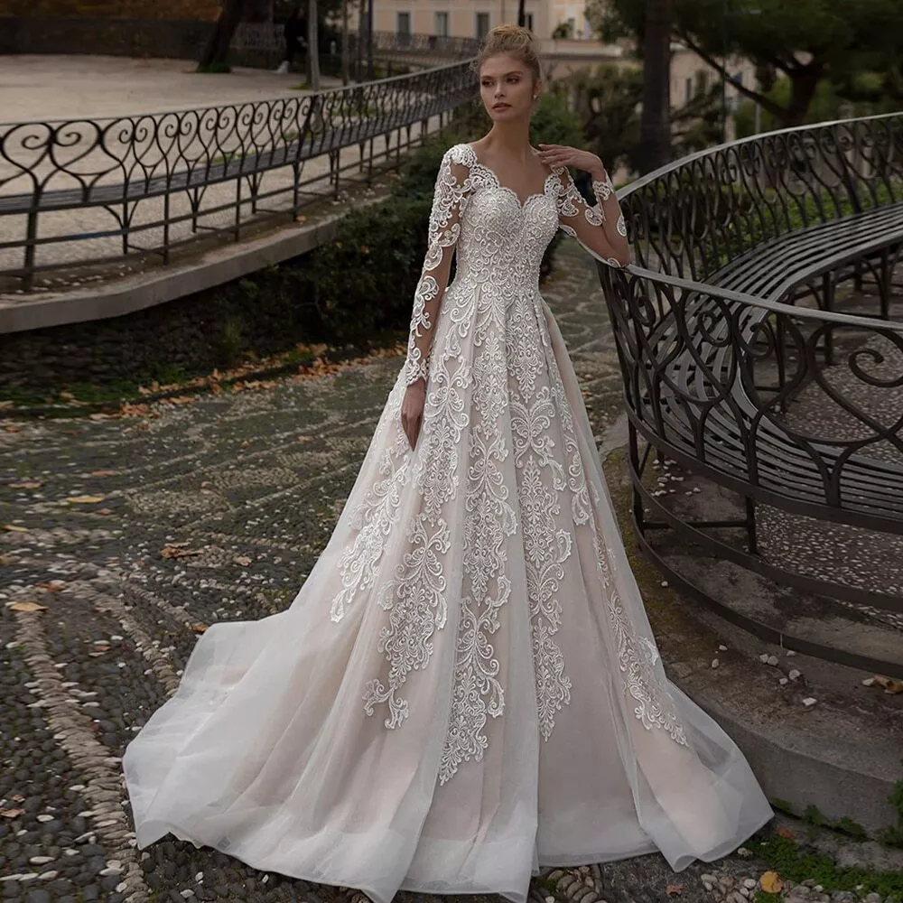 long sleeve bridal dresses