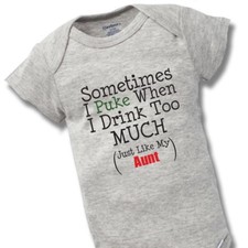 Sometimes When I Drink Aunt Onesies Baby Gift Funny Cute Auntie Boy Girl Clothes