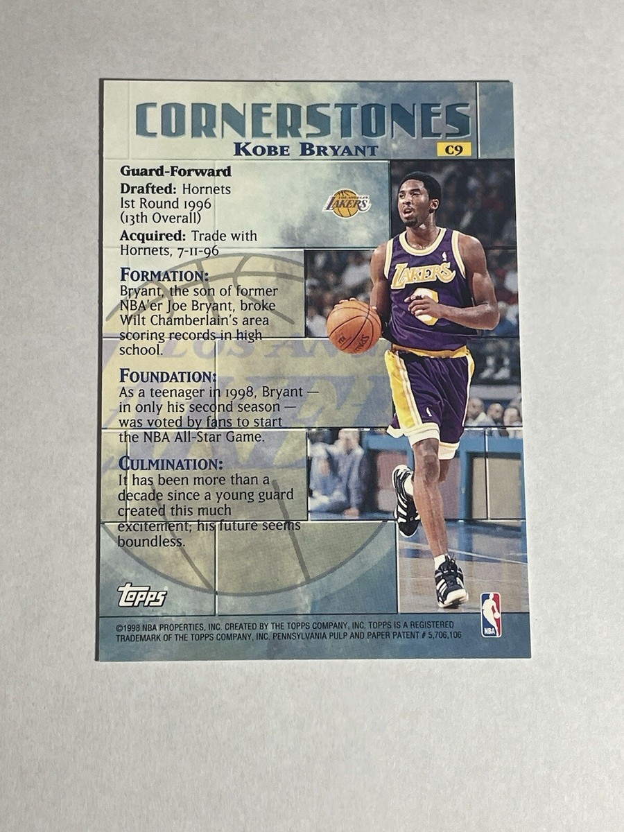 Kobe Bryant 1998-99 Topps Cornerstone #C9 Los Angeles Lakers Kobe Bryant 1998-99 Topps Cornerstone #C9 Los Angeles Lakers