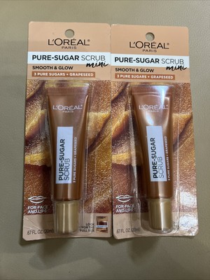 (Lot of 2) L'Oreal Paris Pure - Sugar Scrub Mini Smooth & Glow Face & Lips