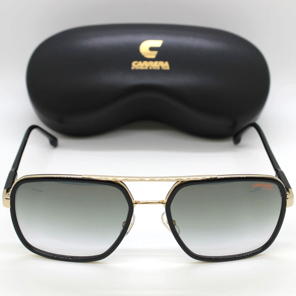 NEW Carrera 256/S Sunglasses Gold Black / Green Shaded Gold Mirror RHL Authentic - Image 2 of 4