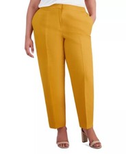 Kasper Mid Rise Straight-Leg Butterscotcch YELLOW Dress Pants Plus Size 22W 89