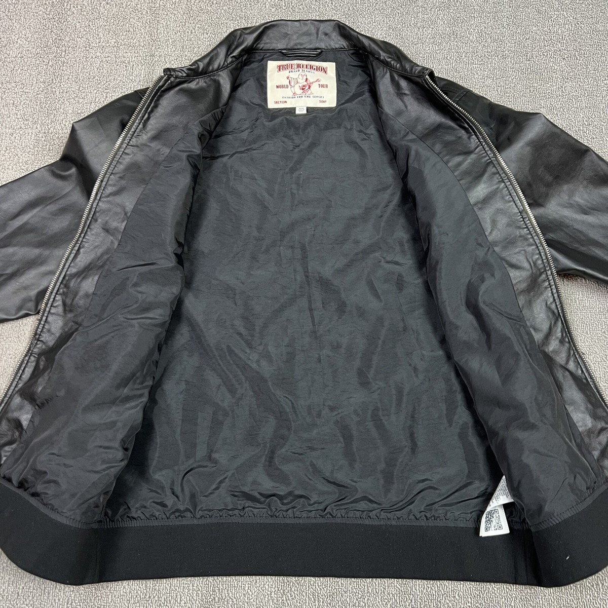 True Religion Vegan Leather Jacket Bomber Men's Size Medium