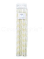 Cleverdelights Biodegradable Paper Straws - Cream Stripe - Box Of 50 Cleverdelights Biodegradable Paper Straws - Cream Stripe - Box Of 50
