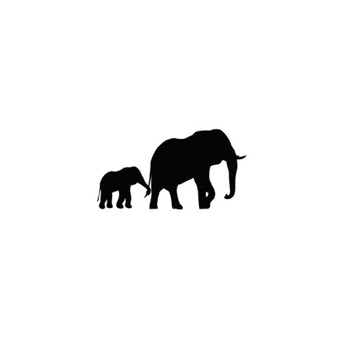 Elephant & Baby Silhouette Decal Sticker for Macbook Trackpad laptop Car Window - Image 4 of 4