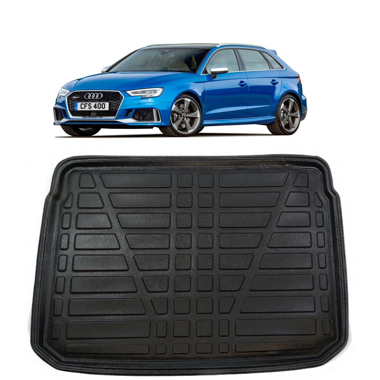 Audi S3 RS3 Rubber Boot Mat Liner Tailored Fitted Floor Protector 2013