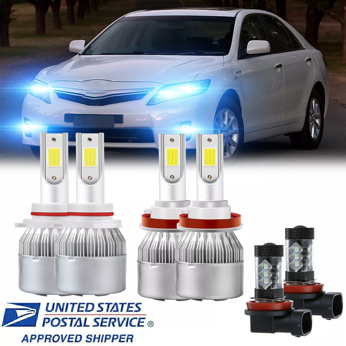 For Toyota Camry 2009 2010 2013 8000K LED Headlight Fog Light 6x