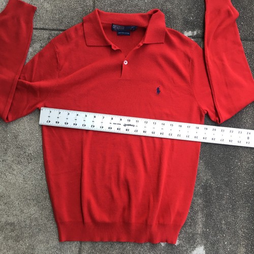 Polo Ralph Lauren Men Small Red Polo Pima Soft Touch Collared Logo - Picture 8 of 9