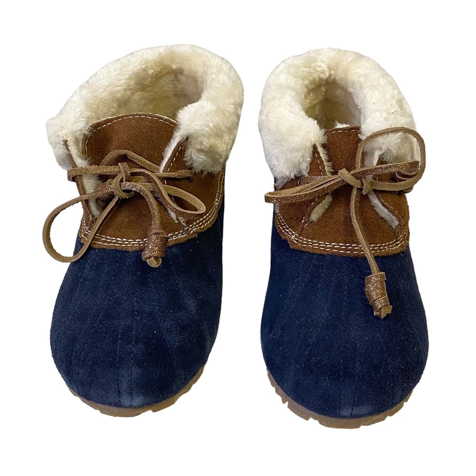 Zapatillas Sperry Emory Botín Pato Para Mujer Talla 5 Azul Marino Marrón Gamuza Piel Sintética Foto 3 de 4