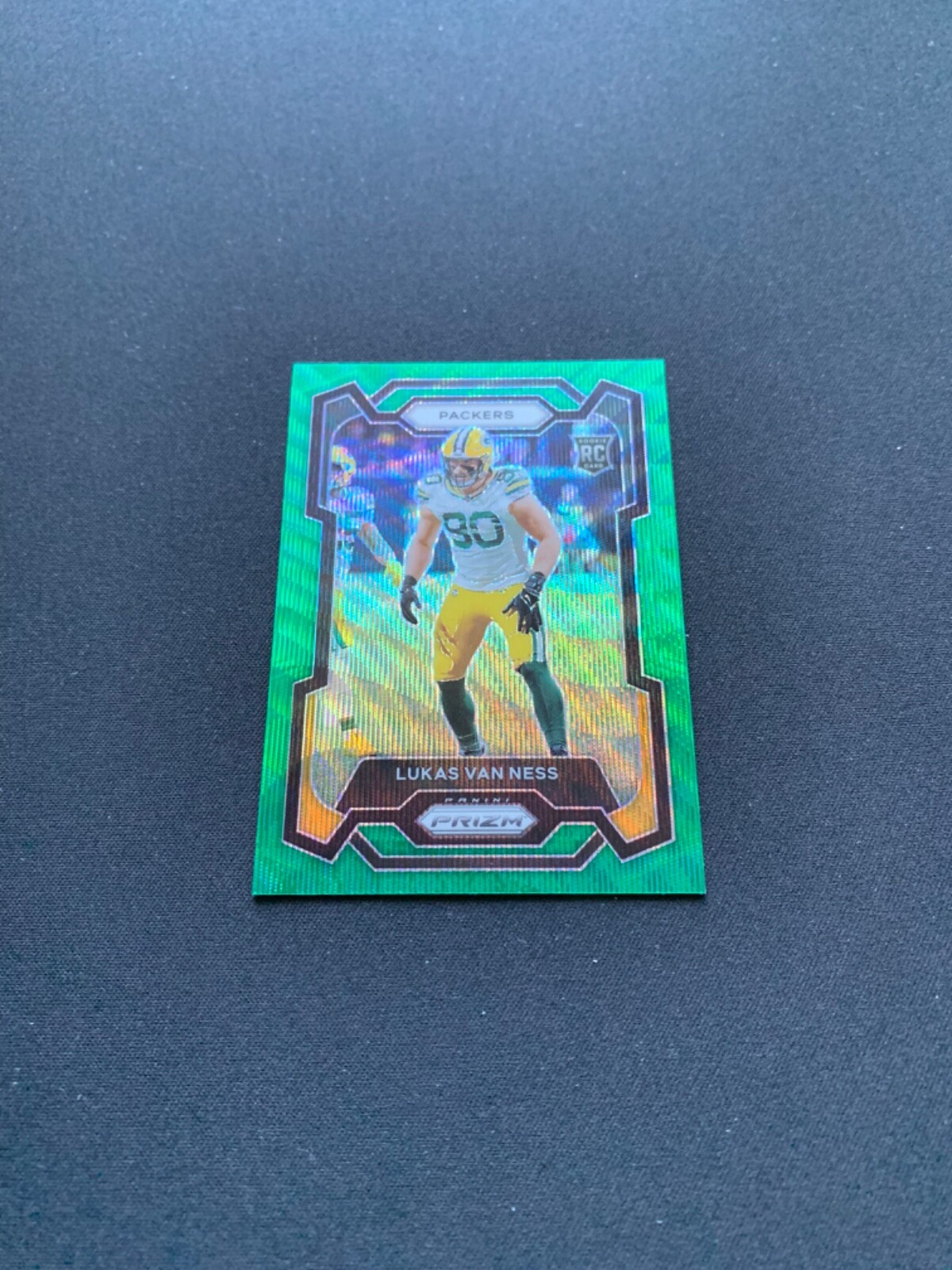 2023 Panini Prizm #336 Lukas Van Ness Green Wave Prizm Rookie Green Bay Packers