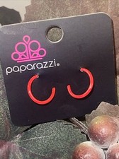 Ladies Girls Teens Circle Hoop RED Post Stud Earrings   LQQK   NWT
