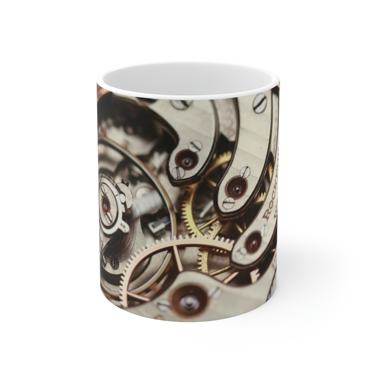 1911 Rockford Grade 320 Pocket Watch 17 Jewels Exposed Gears Coffee Mug