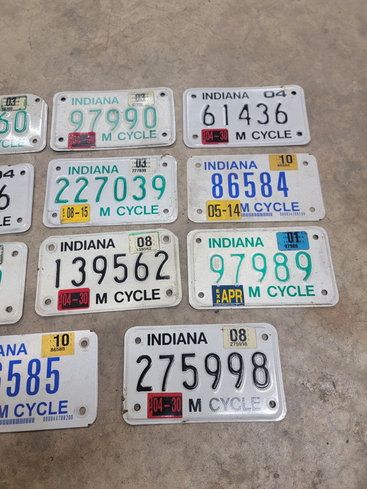 11 Used Indiana Motorcycle License Plates eBay