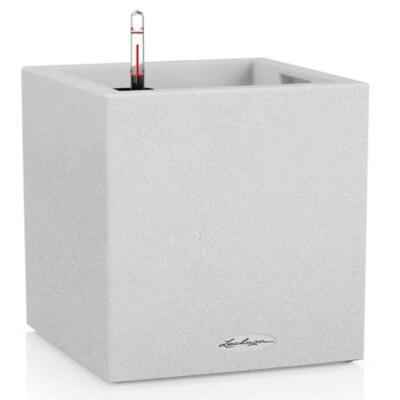 Lechuza Pflanzgefäß CANTO Stone 30 low quarzweiß 30x30x30 cm