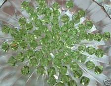 AL688 CZECH 5mm CRYSTAL BICONE Beads-PERIDOT 20 