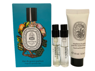 Diptyque duo de gestures parfum, three items set, new