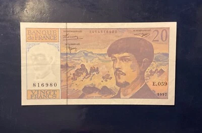 20 FRANCS 1997 SERIE E.059 BILLET FRANCE CLAUDE DEBUSSY MUSICIEN. - Photo 1/2