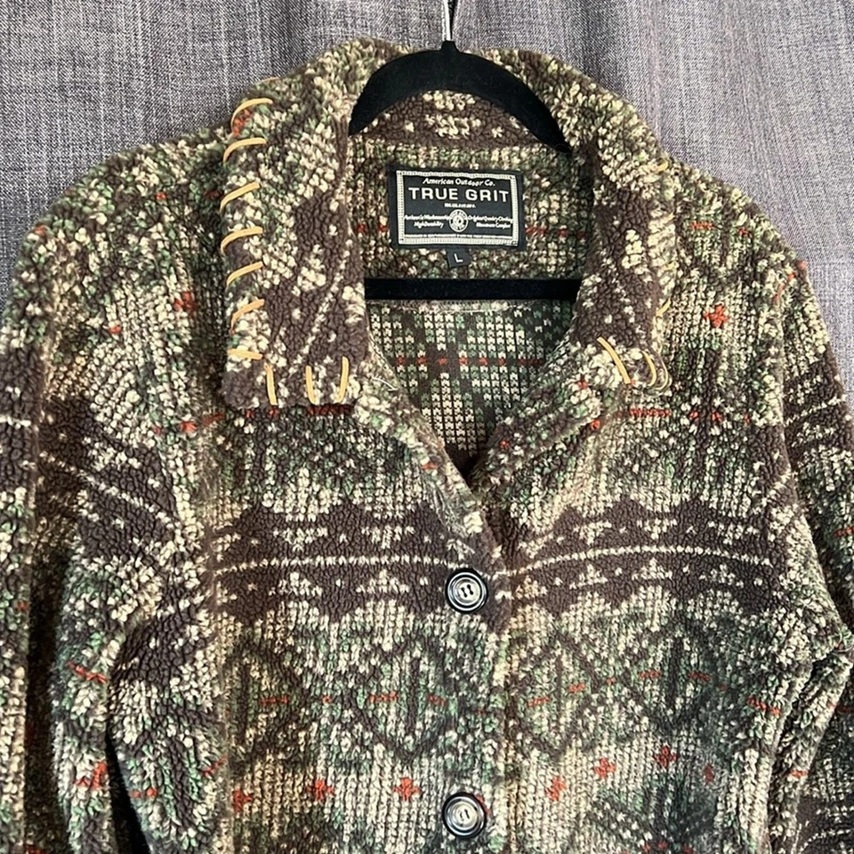 Chaqueta Sherpa True Grit con Costuras Tejidas en Ribete Botón Abajo Cheyenne Foto 2 de 4