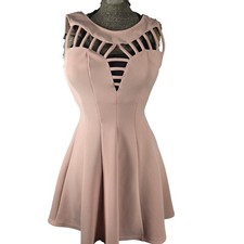 Windsor Fit & Flare Dress Cutout Mini Party Cocktail Dress Pink Sz 5 Barbie core