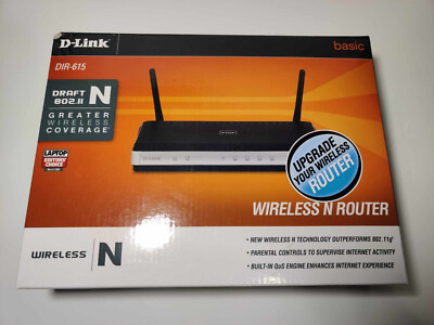 D-Link DIR-615 300 Mbps 4-Port 10/100 Wireless N Router Complete Box set (2008)
