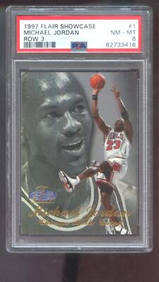 1997-98 Fleer Flair Showcase #1 Michael Jordan Row 3 PSA 8