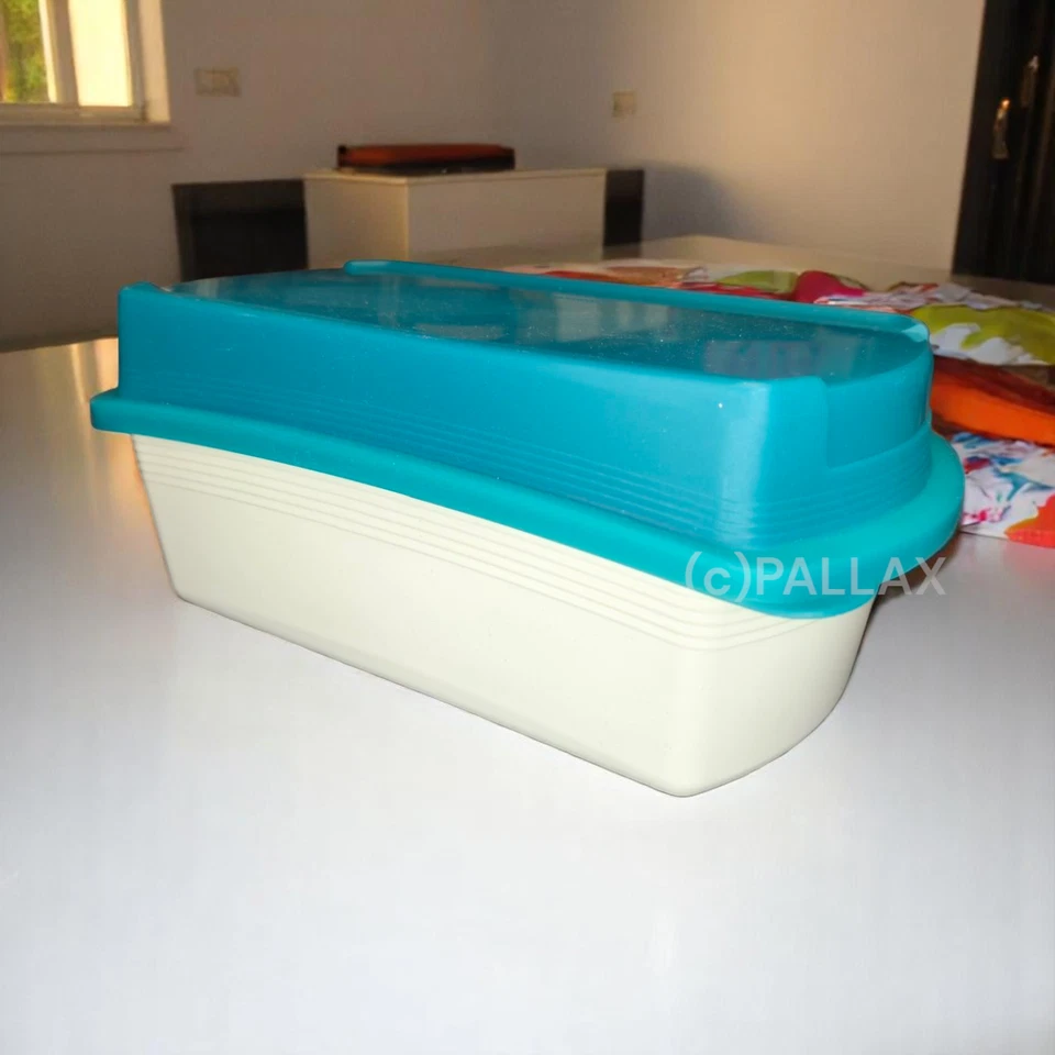 TUPPERWARE U23 FOUR SEASONS GROSSE LUNCHBOX 2,6 L MIT FRISCHEGITTER GRÜN WEISS - Bild 2 von 2
