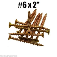 INTERCORP (620CYV) #6 X 2" Drywall/Deck Screws Yellow Zinc (5 LBS BOX ) W/ Bit!