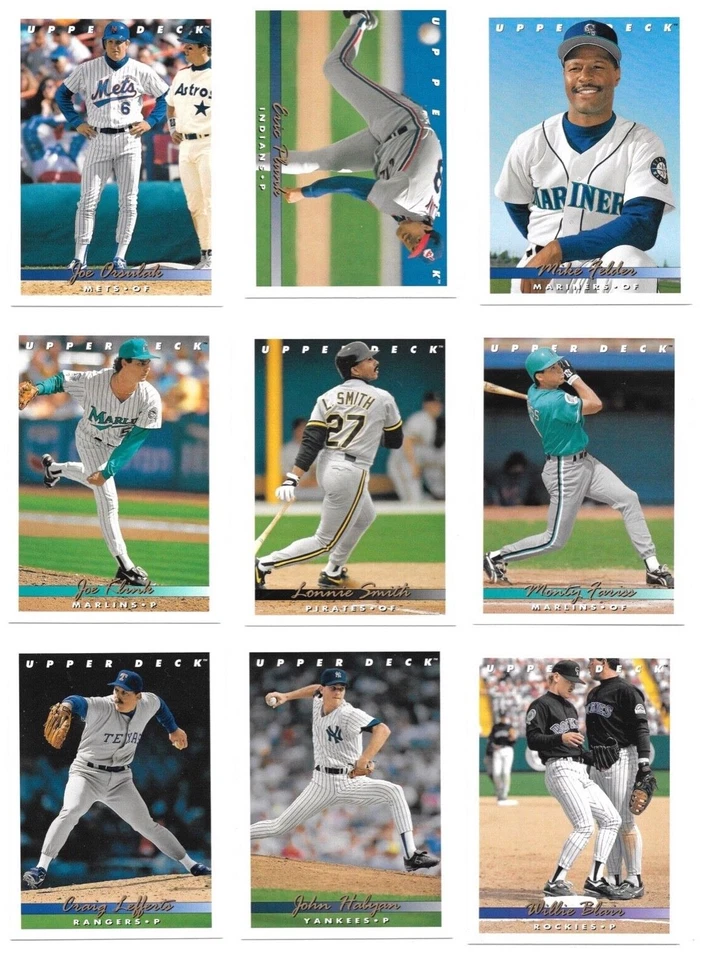 1993 Upper Deck Baseball Series I & II Trading Cards /#701-840 + Inserts / mb24 - Image 3 of 4