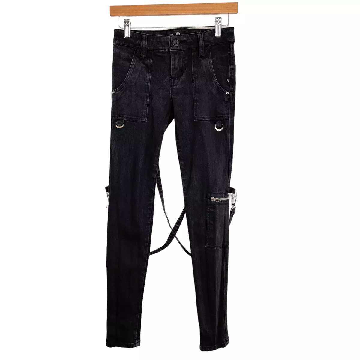 Royal bones by tripp black strap skinny best sale jeans