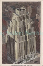 New York City NYC - HOTEL NEW YORKER - Linen Postcard 34th Street 8th Avenue