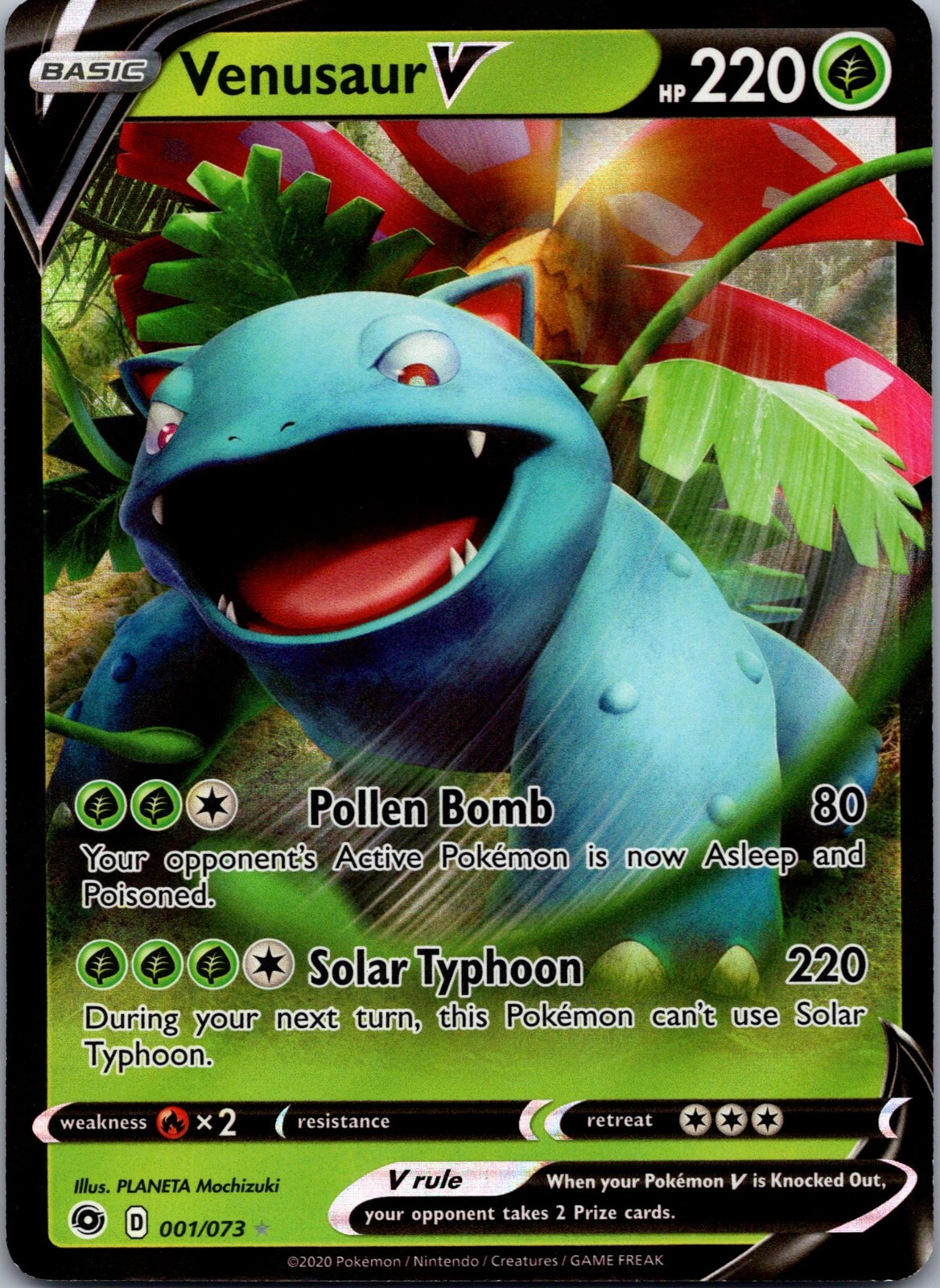 Venusaur V 001/073 NEAR MINT -Ultra Rare Pokémon Card- Champions Path