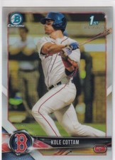 2018 BOWMAN CHROME 1ST RC REFRACTORS KOLE COTTAM BOSTON RED SOX FIRST - S1888