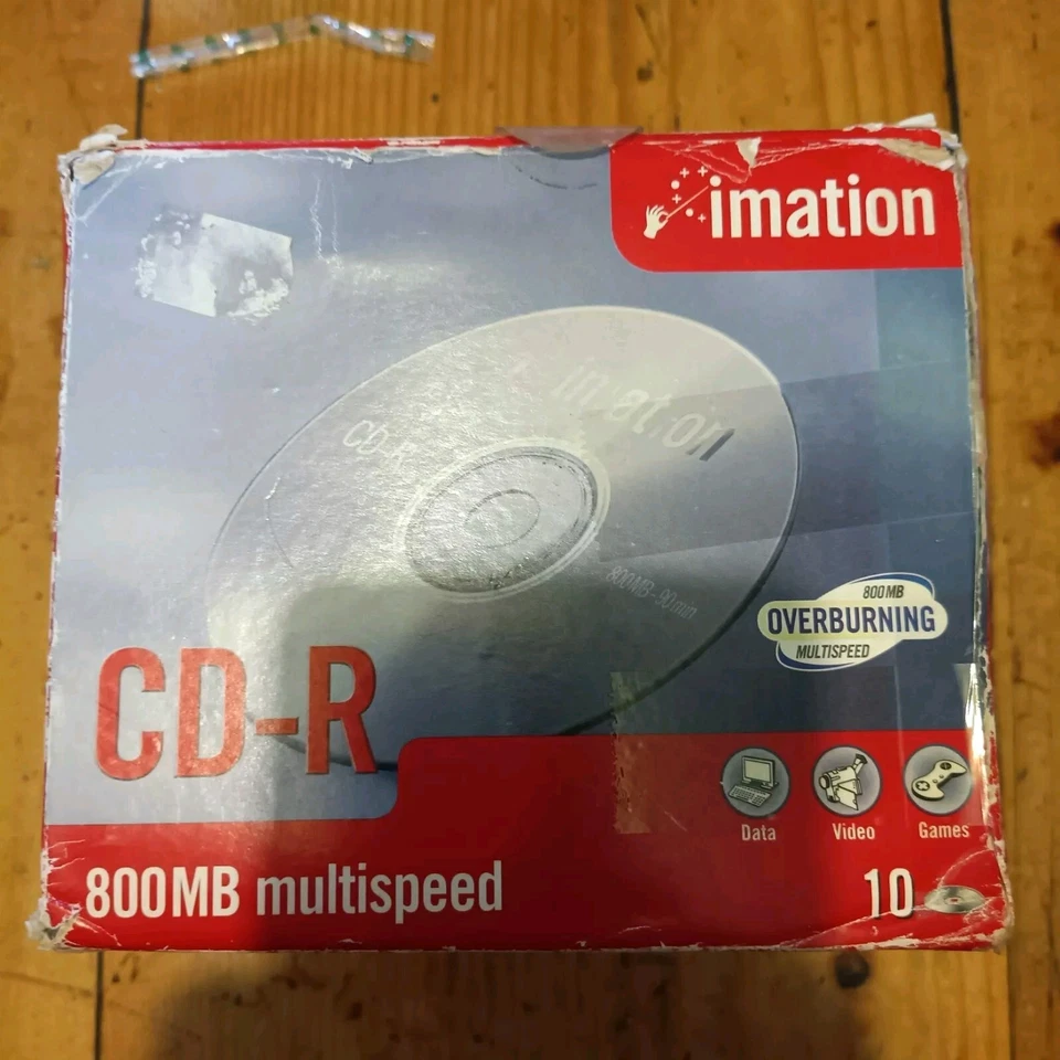 10 x New sealed Imation 800 MB / 80 min 32x CD-R Recordable Discs in disc Cases - Image 4 of 4