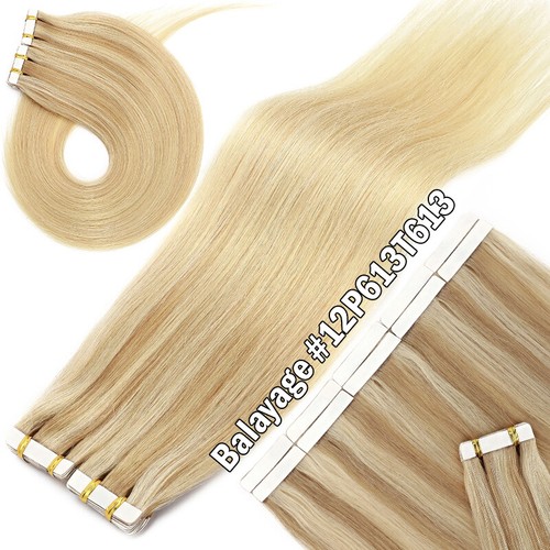 Seamless Remi Tape In 100% Real Human Hair Extentions Skin Weft Thick 20"22"24" - Picture 57 of 57